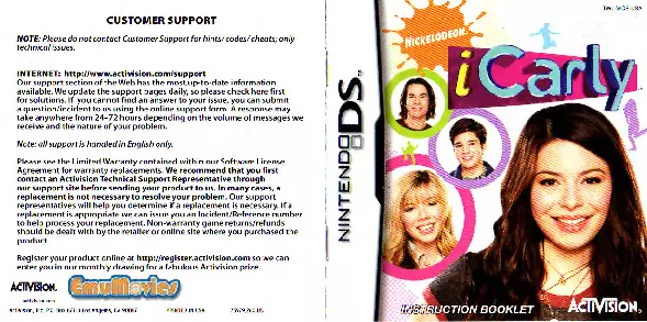 manual for iCarly (DSi Enhanced)